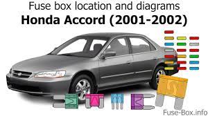 Fuse box diagram (location and assignment of electrical fuses) for honda accord (1998, 1999, 2000, 2001, 2002). Fuse Box Location And Diagrams Honda Accord 2001 2002 Youtube