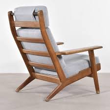 getama hans j wegner fauteuil ge290 eiken en nieuwe grijze kwadrat stof designer stoel meubel ideeen modern meubeldesign
