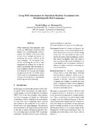 What does pos mean in english? Using Pos Information For Smt Into Morphologically Rich Languages