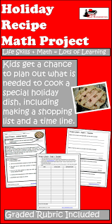 Holiday Recipe Math Project Printable Distance Learning Versions Math Projects Free Math Teaching Blogs