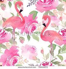 Seamless floral pattern with flamingo birds. Watercolor Seamless Pattern Floral Print With Flamingo Pink Wallpaper Iphone Watercolor Abstract Artwork
