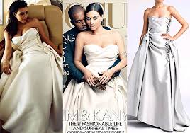 Kim and kanye west's l.a. Kim Kardashian S Grey Lanvin Wedding Gown In Vogue A Hug Hit See Pics Lifestyle News India Tv