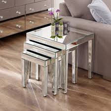 Venetian Mirrored Nest Of 3 Tables Contemporary Coffee Table Coffee Table Mirrored Coffee Tables
