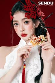 Set Trâm Chim Én Giấy Cắt Đỏ, Phụ Kiện Cô Dâu Màu Đỏ, Phụ Kiện Cưới