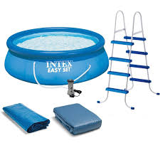 Intex 15 X48 Inflatable Pool With Ladder Pump And Deluxe Pool Maintenance Kit In 2020 Easy Set Pools Inflatable Pool Swimming Pool Kits