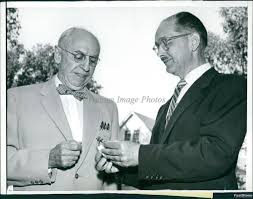 1955 Retiring U Of Il Pres Lloyd Morey, Dr David Dodds Henry Education 7X9  Photo