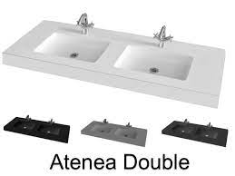 Ideale pour la salle de bain des parents chacun de son cote avec ses produits et. Plan Vasque Double 140 Cm Vasque Double Suspendue Ou A Posee Atenea Double