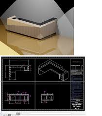 Autocad drawing of a circular reception counter designed in 4 meter diameter. Shop Drawings Aw12 079 Designs By Matt N