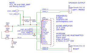 Pcb and component layout of the application circuit (fig. Audio Amplifier Circuit Search Easyeda