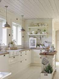 Do you love the look of open kitchen shelves? Farmhouse Design Small Farmhouse Kitchen Small Cottage Kitchen White Kitchen Rustic