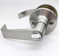 Stainless Steel One Sided Door Lever Handle With Push Button
