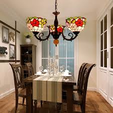 Dining light fixture enable easier cleaning in case they are stained with dust. Morning Glory Stained Glass Chandelier Retro Glass Pendant Lamp Living Room Study Ofp3017