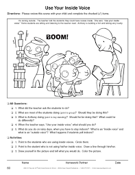 Social Scenes Fun Sheet Inside Voice Weather Words Speech And Language Reading Comprehension