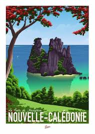 Damien Clave Affiches De Voyage Retro Affiches De Voyage Caledonie