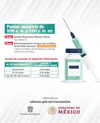 Ciudad de méxico (ap) — méxico comenzará la semana que viene el proceso de vacunación de maestros de centros públicos y privados en cinco estados donde el nivel de contagios es menor y seguirá con. Gobierno Del Estado De Mexico On Twitter A Partir De Hoy Y Hasta El 5 De Mayo Acude Por La Segunda Dosis De La Vacuna Contra Covid 19mx En Texcoco Consulta Modulos De