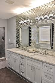 Antique Mirrored Arabesque Tile Wall In This Master Bath Mirror Tiles Bathroom Arabesque Tile Mirror Tile Backsplash