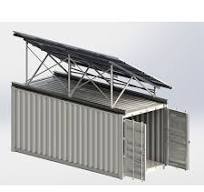 Supply container mount solar panel support on container ...