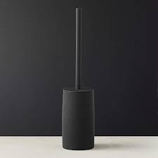 The boomjoy silicone toilet brush comprises a silicone brush head and a stainless steel handle that measures 16 inches long. Rubber Coated Black Toilet Brush Reviews Cb2