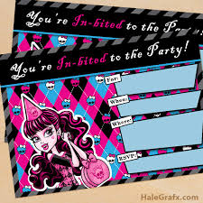 Einladungskarten zur hochzeit spiegeln den zeitgeist des brautpaares wider. Free Printable Monster High Birthday Invitation
