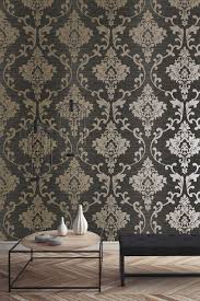 Then decorating every wall is a must! Kaluna Damask By Albany Black Gold Wallpaper Wallpaper Direct Damask Wallpaper Damask Wallpaper Bedroom Wallpaper Bedroom
