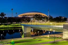 Adelaide Oval And The Footbridge Crossing The River Torrens Australia Travel City Of Adelaide Australia Photos