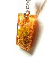 Evening Primrose Flower Resin Pendant Orange Alcohol Ink Etsy Resin Pendant Alcohol Ink Necklace Lengths