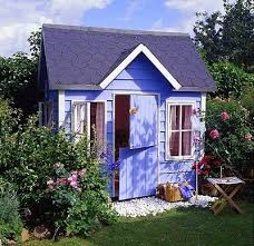 Cute Little Playhouse Painted Shed Backyard Sheds Play Houses