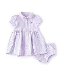 Ralph Lauren Childrenswear Baby Girls 3 24 Months Striped Oxford Fit And Flare Dress Dillard S In 2021 Baby Girl Easter Outfit Baby Girl Clothes Baby Girl Fashion