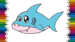 Click image for bigger version. How To Draw A Baby Shark Cute And Easy Cartoon Shark Drawing Step By Step