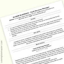 Helen has recently completed the bachelor of. Food Services Manager Cv Template Simple Ats Friendly Cv Template Master