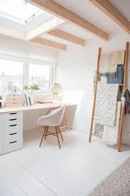 Geometric Hanging Fabric In A Minimalist Home Office Scandinavian Interiors Minimalist Home Decor Minimalist Home Home Office Design