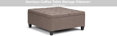 Check spelling or type a new query. Amazon Com Simplihome Harrison 36 Inch Wide Square Coffee Table Lift Top Storage Ottoman Cocktail Footrest Stool In Upholstered Fawn Brown Tufted Linen Look Fabric For The Living Room Traditional Home
