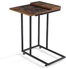 Amazon Com Linsy Home Foldable C Shaped End Table Industrial Side Sofa Table Space Saving For Be In 2020 Living Spaces Furniture Long Sofa Table Space Saving Bedroom