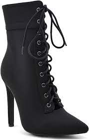 Olivia jaymes faux suede strappy high heel sandal nwob black strappy open toe high heel faux suede, item is new olivia jaymes shoes heels. Amazon Com Olivia And Jaymes Women S Pointed Toe High Heel Ankle Booties Lace Up Tie Side Zipper Pencil Stiletto Heel Shoe Boots Ankle Bootie