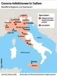 Karte von 20 italienischen regionen. Corona Erreger Breitet Sich In Italien Aus Panorama Badische Zeitung