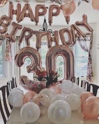 30th Birthday Celebration Decor Balloons Rose Gold Pink White Theme This 30th Birthday Decorations 30th Birthday Balloons 30th Birthday