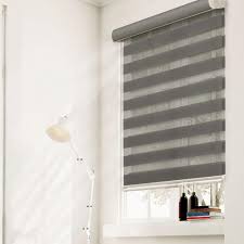 Chicology Zebra Roller Shade Granite Light Filtering Privacy Cordless 100 Polyester Yarn Window Shade 23 In W X 72 In L Zswg2372 The Home Depot Curtains With Blinds Sheer Roller Shades Zebra Shades