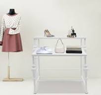 Modern Standing Display Rack, Retail Clothing Shop Display Tables White  2Pcs | eBay