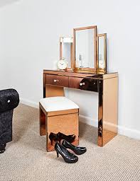 Not available for pickup and same day delivery. Rose Gold Mirrored Console Table Set With Stool Amp Tri Fold Mirror Buy Online In Botswana At Botswana Desertcart Com Productid 56968015