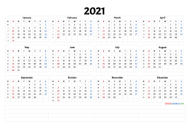 Optionally with marked federal holidays and major observances. 2021 Printable Yearly Calendar With Week Numbers Calendarex Com