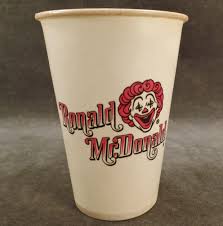 Vintage Ronald Mcdonald Dixie Cup Old Mc Donald S Advertising 1960 S Cup Fast Food Chains Vintage Restaurant