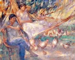 Duyan Filipino Hammock Paintings Expressionism Impressionism Realism Figurative People Acrylic Canvas By Jun Martinez Filipino Art Philippine Art Art