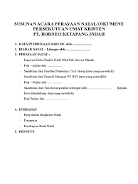 Namun tidak sedikit seseorang yang belajar dari masalah untuk menjadikan pribadinya menjadi lebih. Susunan Acara Perayaan Natal Oikumene Bki 2017