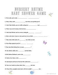 Baby Shower Games Nursery Rhyme Free Baby Shower Games Nursery Rhyme Baby Shower Game Nursery Rhyme Baby Shower
