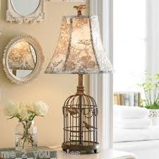 New French Country Shabby Chic Bird Cage Table Lamp Toile Shade T4 French Country Bedrooms Shabby Chic Candle Country Decor