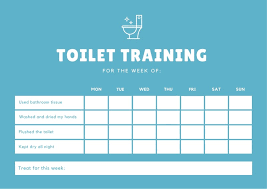 Blue And White Potty Training Reward Chart Templates By Canva