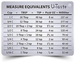 U Taste Professional Measurement Conversion Chart