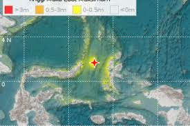 Intensitas gempanya tidak begitu kuat dan hanya terasa di daerah sekitar runtuhan. Breaking Bmkg Ralat Pusat Gempa 7 1 Sr Di Malut Kedalaman 73 Km