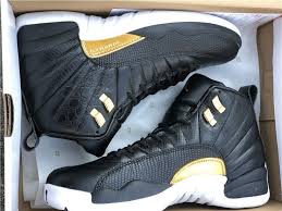 Jordan 12 Black Metallic Gold White Air Jordan 12 Midnight Black Black Metallic Gold Snakeskin Air Jordans Black Metallic Midnight Black
