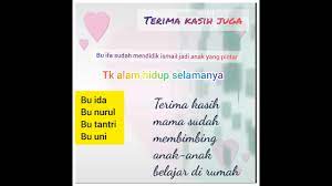 Ucapan perpisahan untuk guru tk. Ucapan Terima Kasih Dari Guru Tk Ismail Tk Alam Youtube